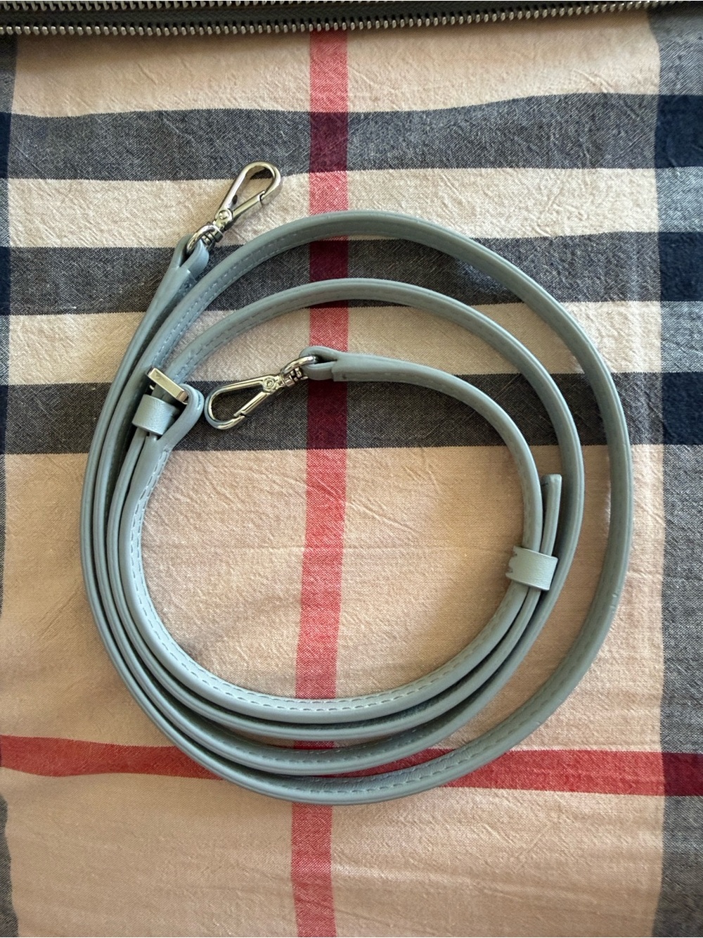 MCM Pale Blue Monogram Leather Zip Clutch - Picture 5 of 5